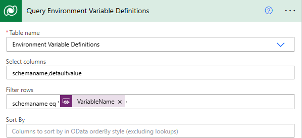 flow-query-environment-variable-definations